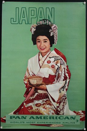a woman in a kimono holding a bowl