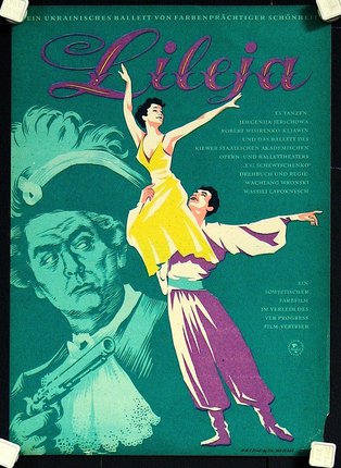 a poster of a man and woman dancing