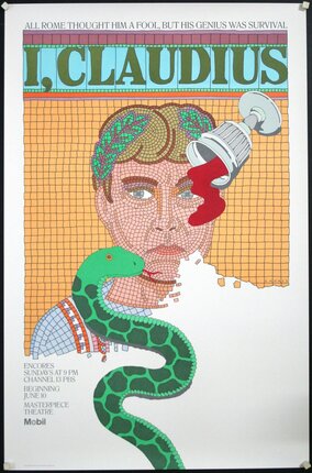 a poster of a man with a snake