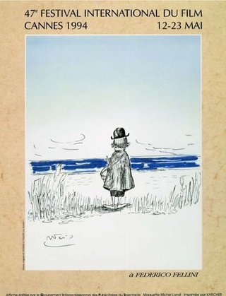 a drawing of a child looking at the ocean