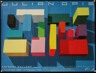 a poster of colorful blocks