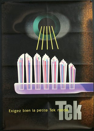 a poster with text and a picture of toothbrushes