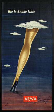 a poster of a woman's leg