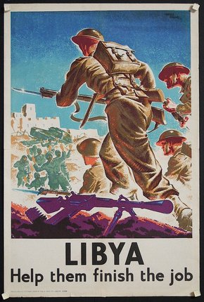 a poster of a soldier with guns