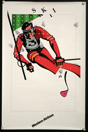 a poster of a skier