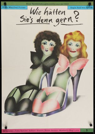 a poster with a couple of women wearing high heels