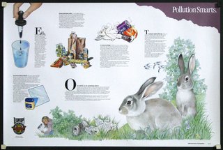 a poster with rabbits and text