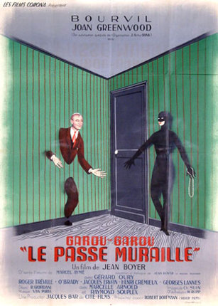 a poster of a man and a woman in a black mask