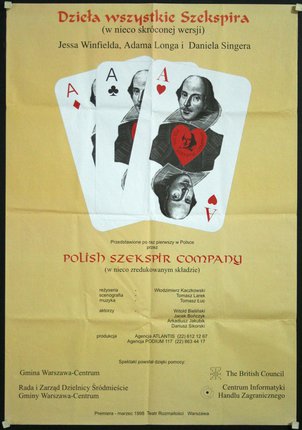 a poster with playing cards