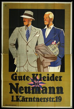 a poster of men wearing suits