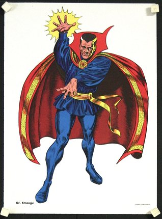 a comic book character with a cape