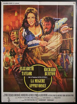 a movie poster of a man and a woman holding a cup
