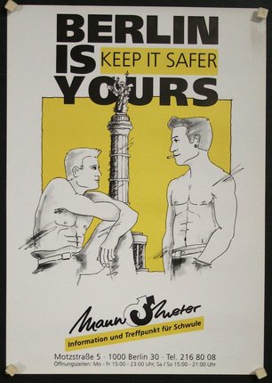 a poster with two men