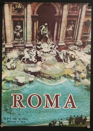 a book cover with a fountain and statues