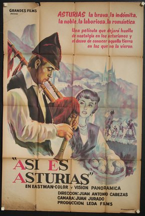 a poster of a man playing a bagpipe