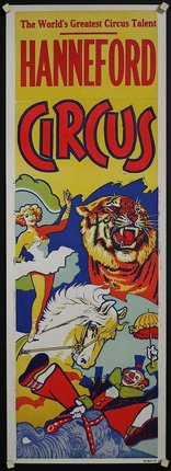 a poster with a woman dancing tiger and a lion