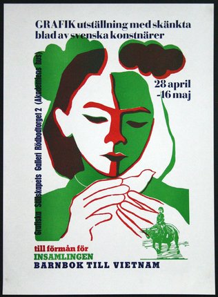 a poster of a woman with her hands together