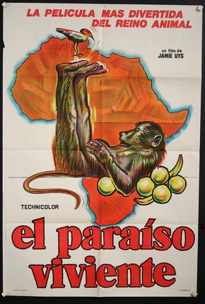 a poster of a monkey holding a monkey