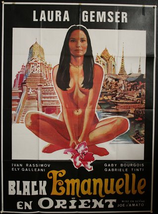 a poster of a woman sitting on the ground