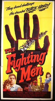 a movie poster with a hand and text