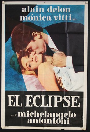 a movie poster of a man and woman kissing