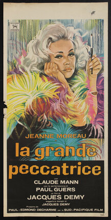 a poster of a woman with a feathered hat