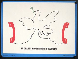 a poster with a bird and telephones