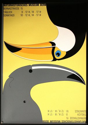 a poster of a bird and a bird