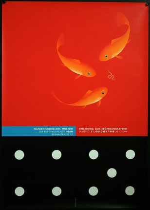 a poster with orange fish