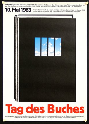 a poster with a window