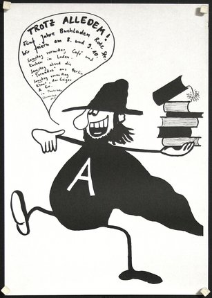 a black and white poster of a wizard
