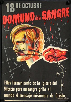 a poster of a man with barbed wire