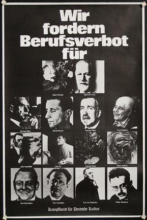 a poster with many images of men