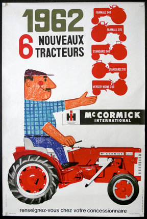 a poster of a man on a tractor