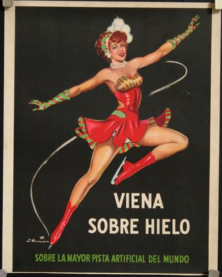 a poster of a woman skating