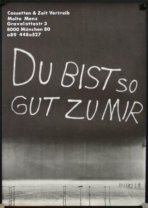 a black and white poster with white text