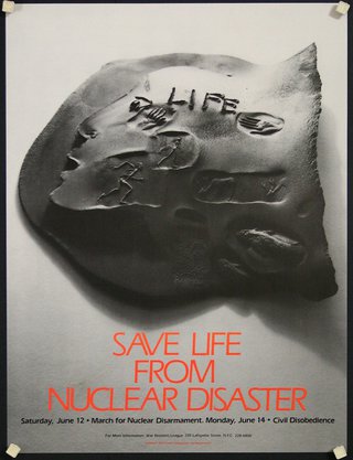 a black and white poster with a human face engraved on it