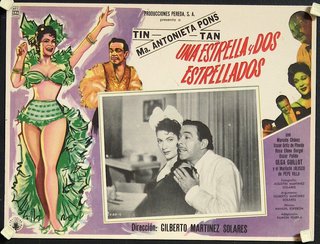 a poster with a woman in a green dress and a man in a green dress