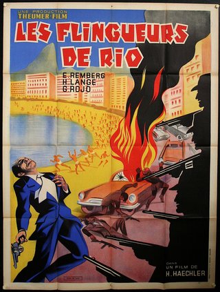a movie poster with a man in a blue suit