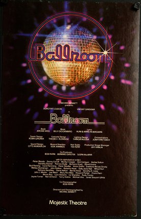 a poster with a disco ball