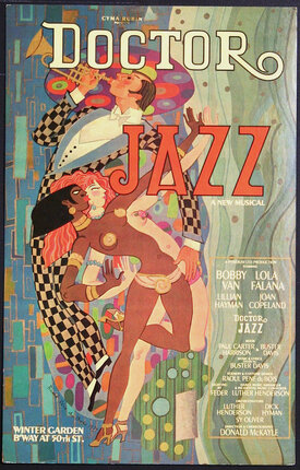 a poster with a man and a woman dancing