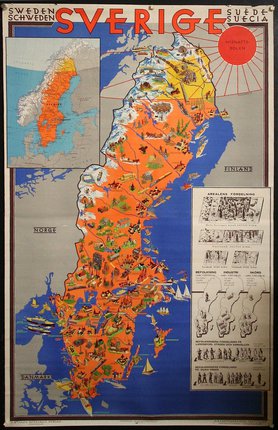a map of sweden with different colored maps