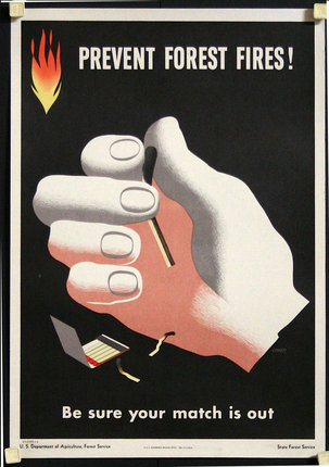 a poster of a hand holding a match