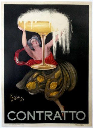 a poster of a woman holding a champagne glass
