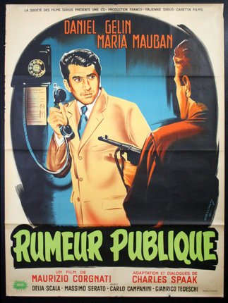 a movie poster of a man holding a phone and a man holding guns
