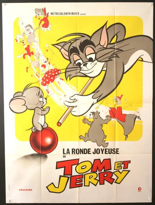 a poster of a cartoon cat and mouse