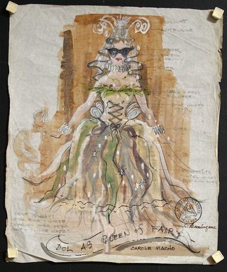 a drawing of a woman in a dress