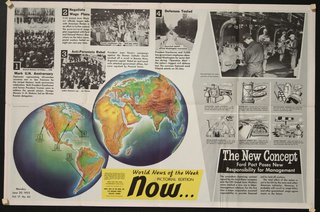 a poster with images of earth and people