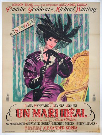 a poster of a woman in a purple dress