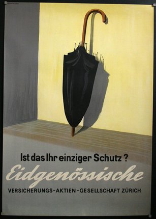 a poster of a black umbrella